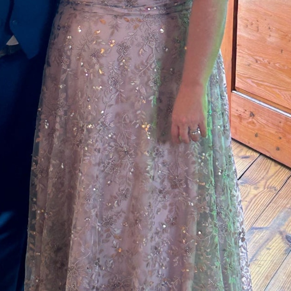 MOB dress Size 18 fits like a 16 bought at David’s Bridal the color is Quartz